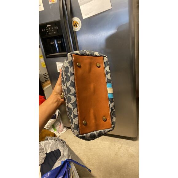 Coach VINTAGE Limited Edition Denim Leather mini Tote signature CCs Y2K suede - Picture 9 of 15